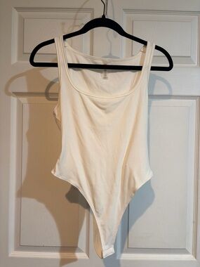 White Scoop Neck Bodysuit